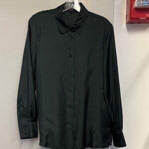 Quince womens Long-Sleeve Button-Up Shirt in dark green